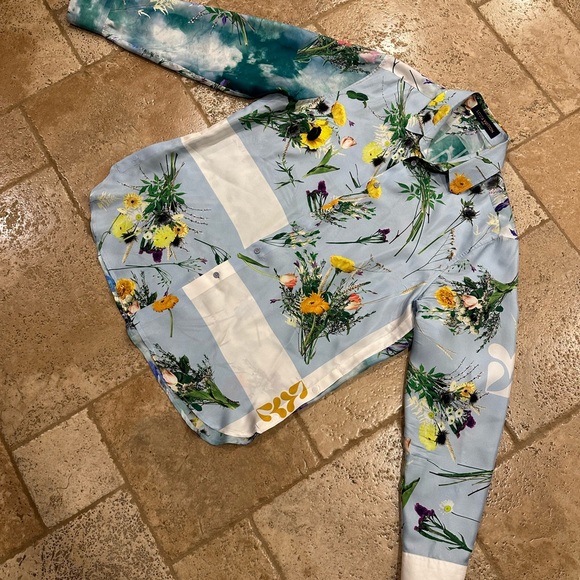 Louis Vuitton Virgil Abloh Light Blue Floral Silk SS20 Button Up Shirt - Picture 5 of 16